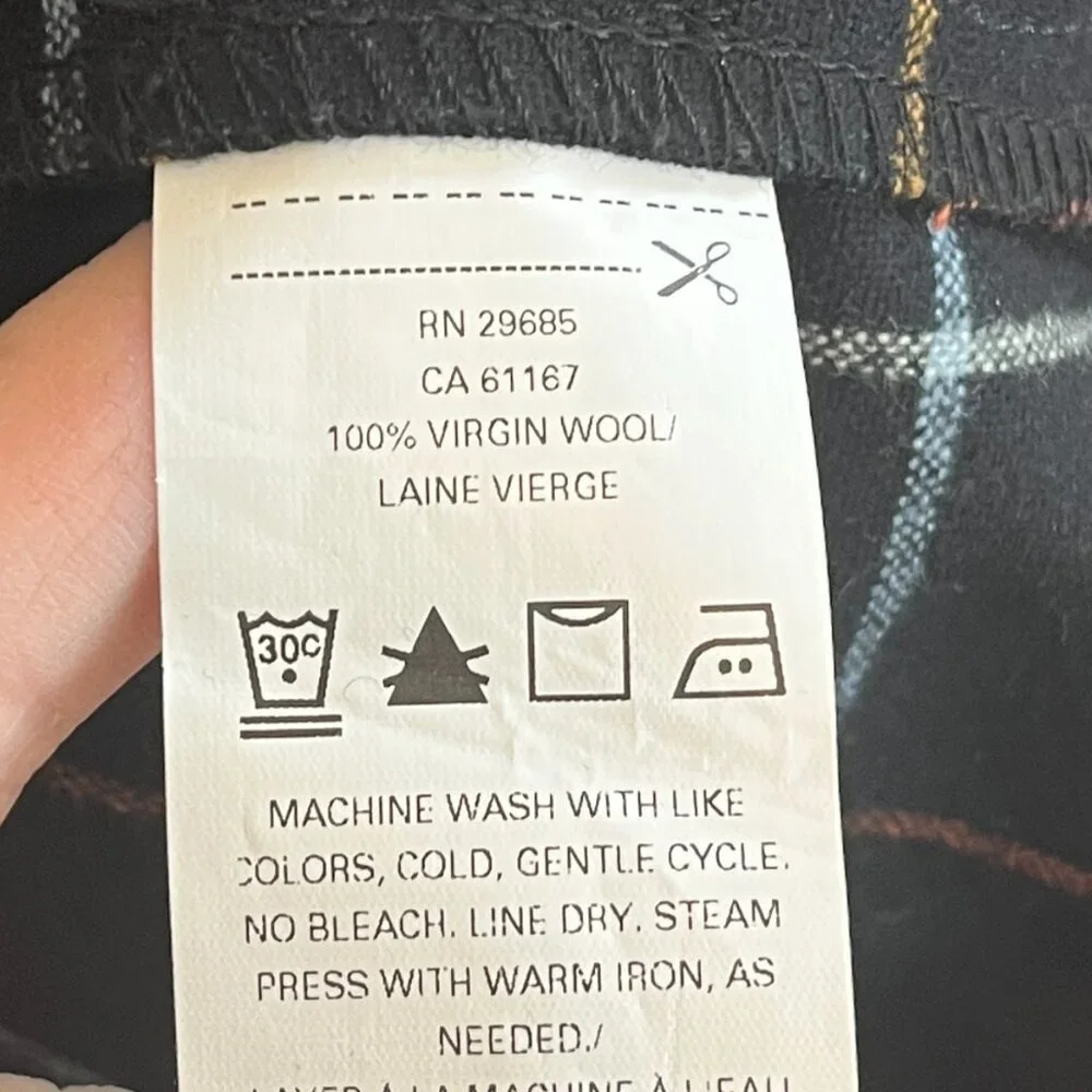 Pendleton buttondown XS black plaid women oversized flannel - Picture 10 of 11